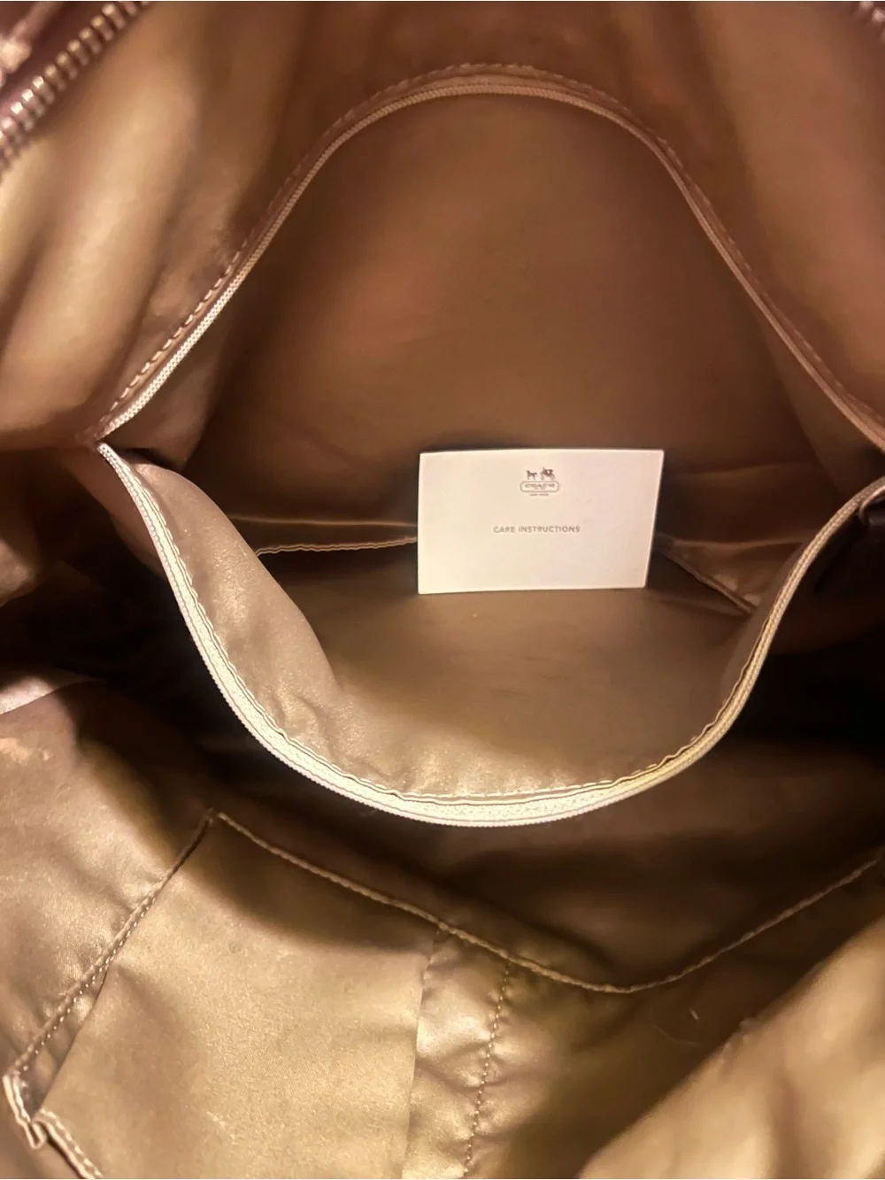 Coach Park Monogrammed Signature Canvas Hobo in Khaki and Brown with Orange Tag - Picture 10 of 14